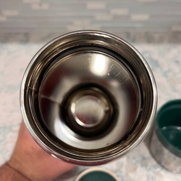 Vintage Aladdin Stanley A-1350B Thermos 24 oz Wide Mouth Green Vacuum Bottle - Picture 5 of 7